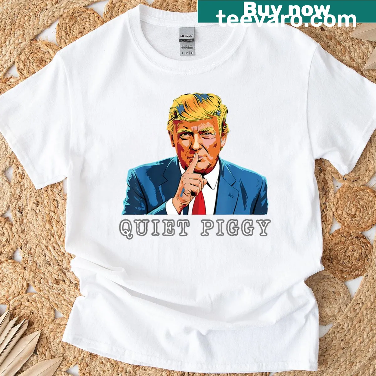 Retro funny pig graphic on a vintage-style t-shirt — on a men's t-shirt