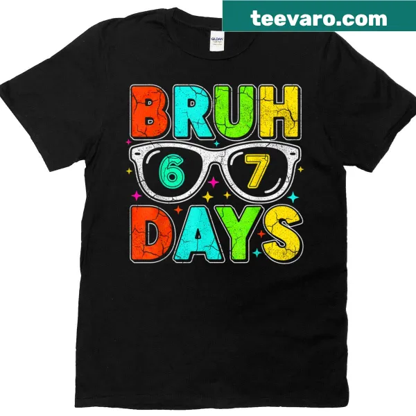 Retro T-shirt with the phrase '67 Days' and cool boy in sunglasses