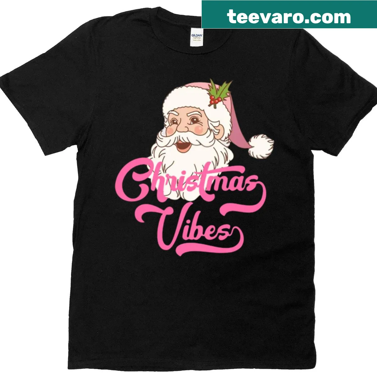 Vintage Santa Claus T-shirt with retro design for Christmas celebrations — on a men's t-shirt