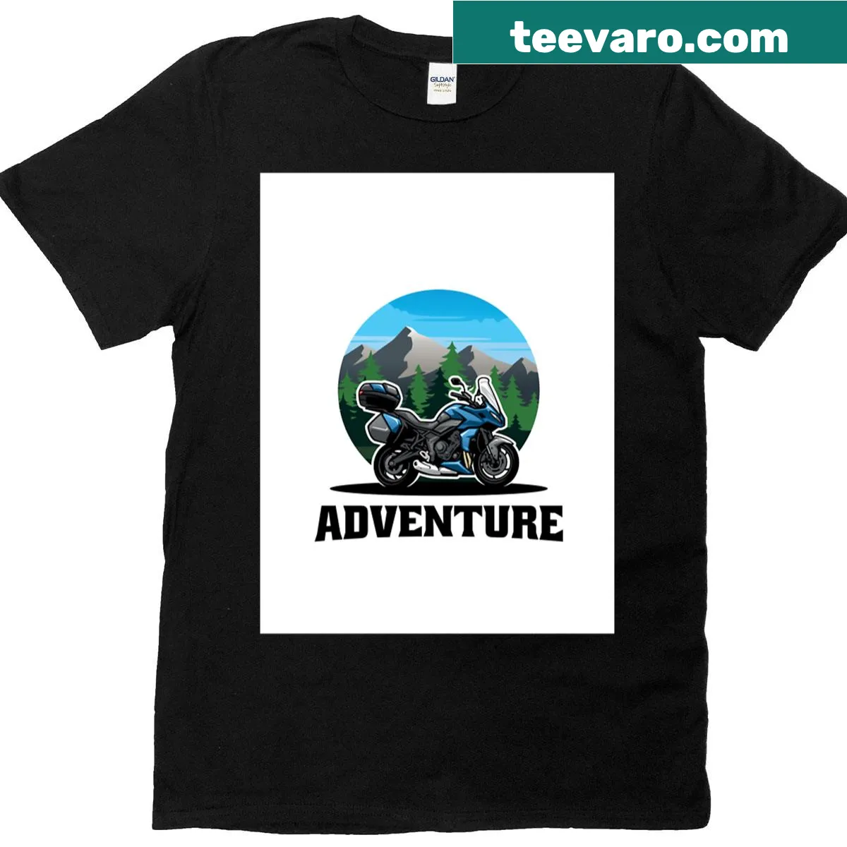 Illustration of a motorcycle with a motivational quote on a t-shirt — on a men's t-shirt