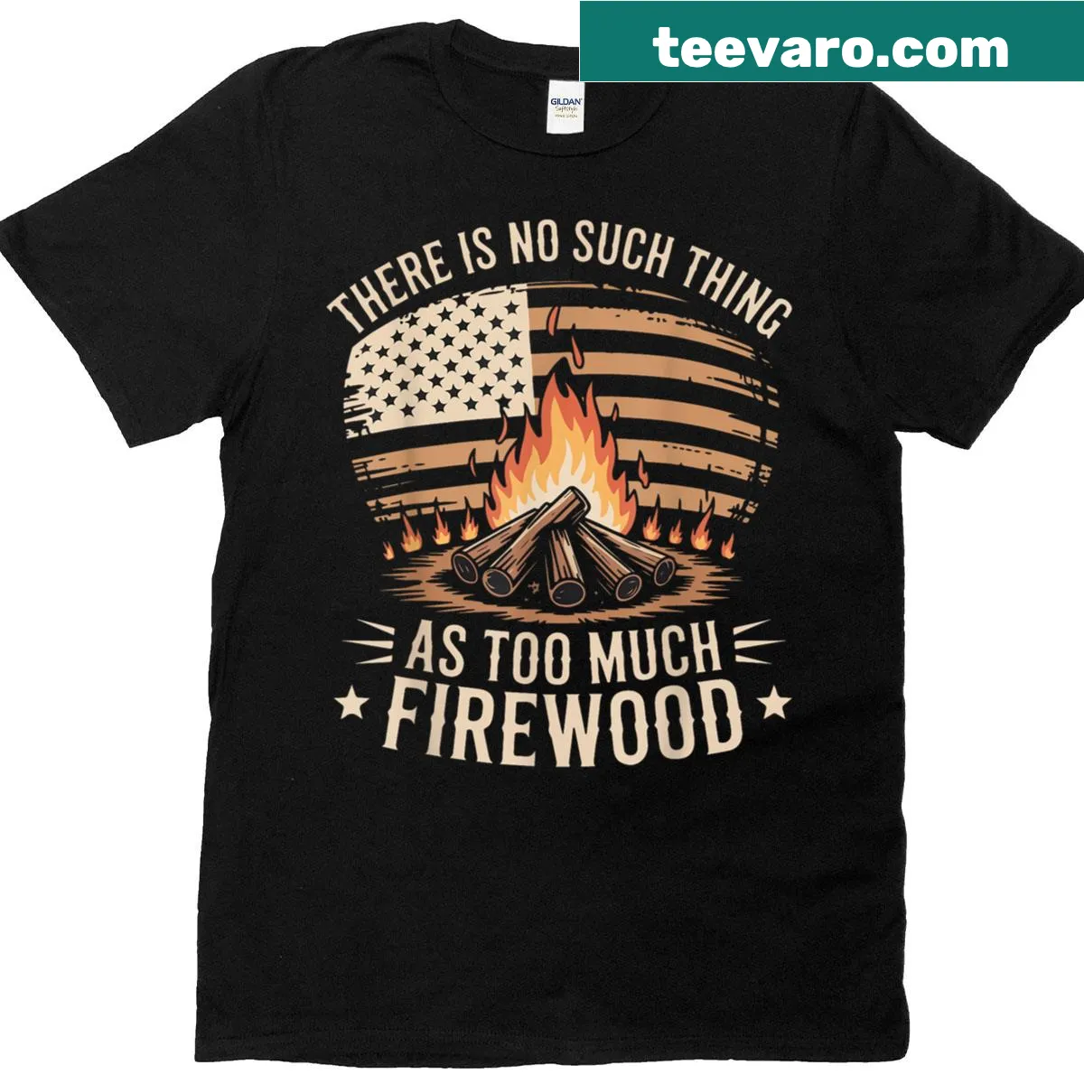 Funny lumberjack T-shirt with firewood graphic — on a men's t-shirt