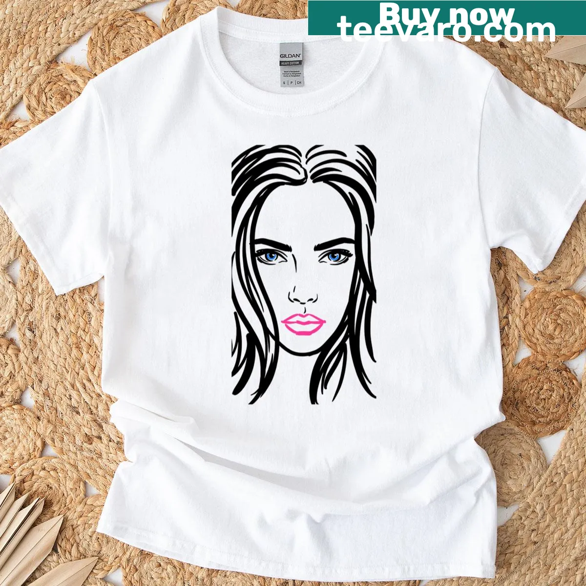 Abstract pop art t-shirt featuring Scarlett's Gaze design — on a men's t-shirt