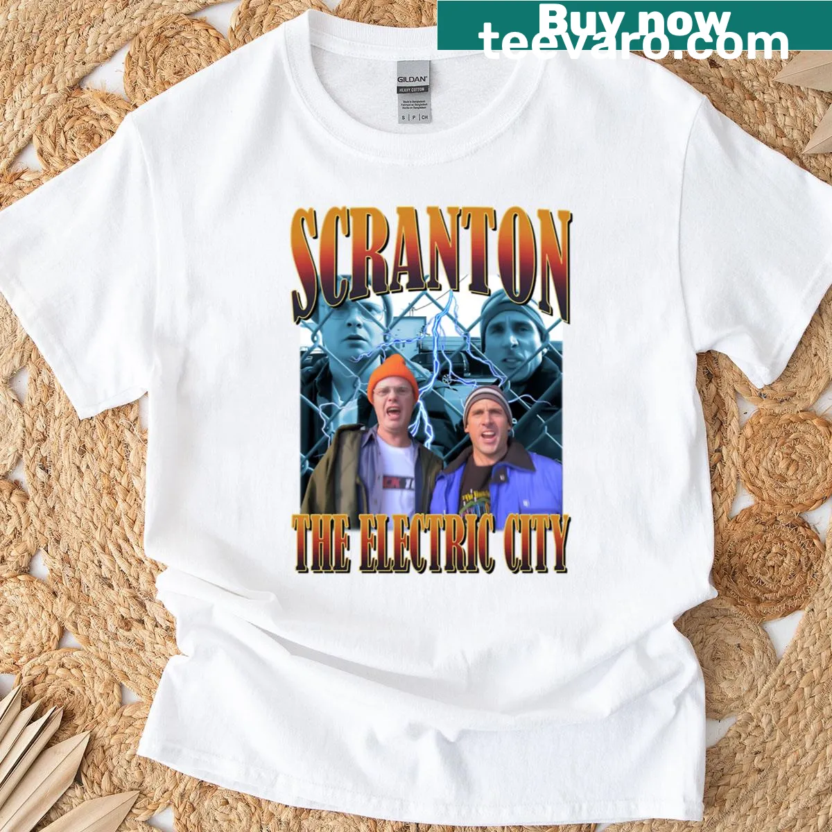 Stylish Scranton Electric City t-shirt with bold lettering — on a men's t-shirt
