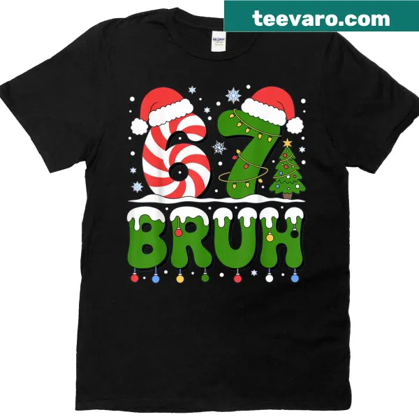 Funny Christmas t-shirt with 'Funny Santa Bruh' text.