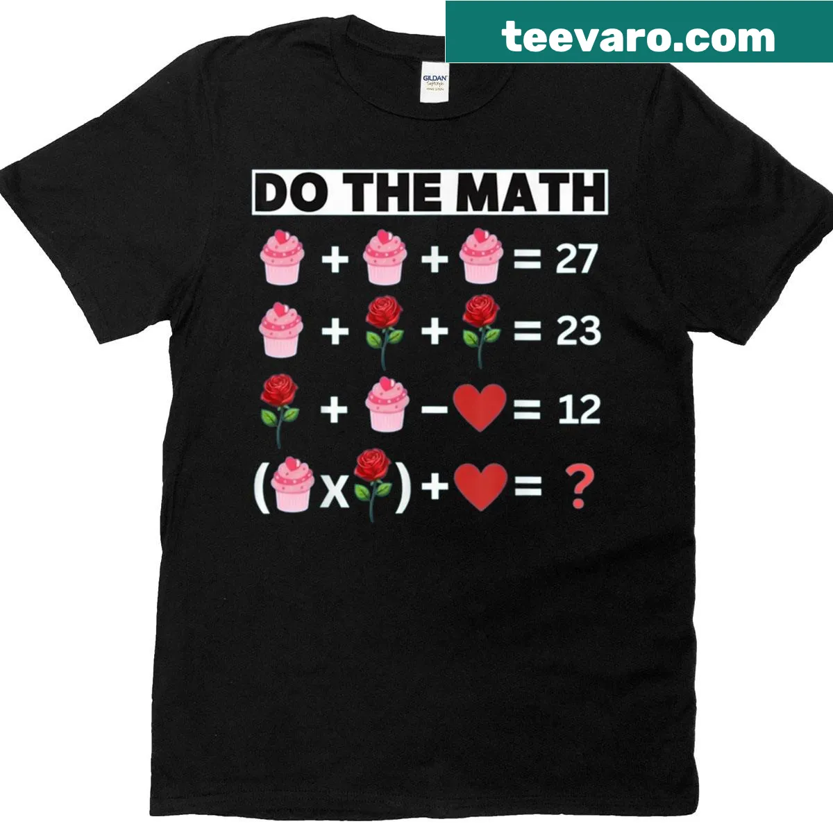 Valentine's Day t-shirt for women teachers with humorous math design — on a men's t-shirt