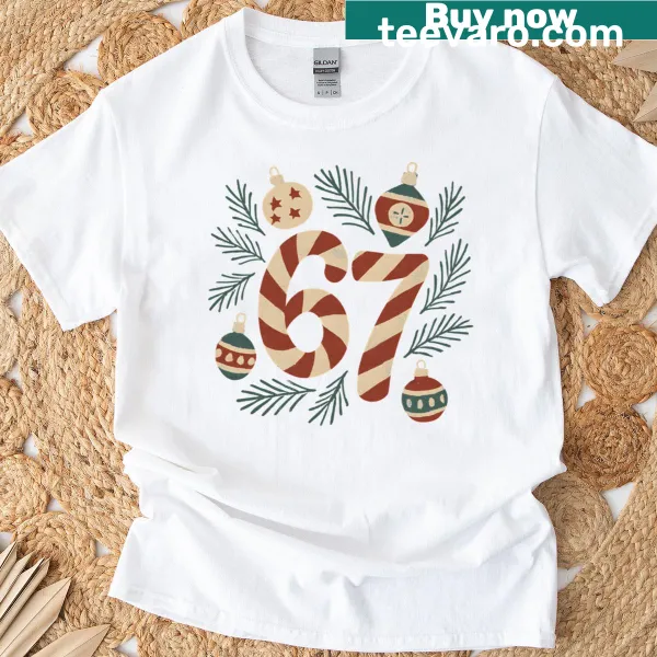 Funny meme candy cane graphic on a holiday t-shirt