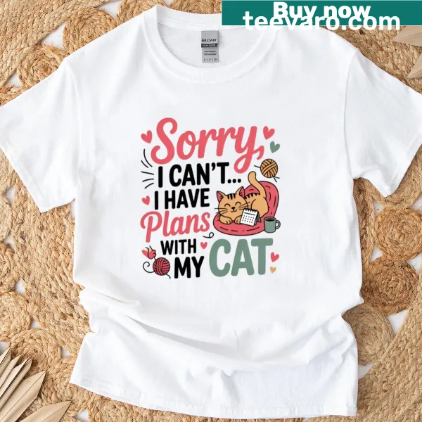 Cute cat lover t-shirt with a humorous phrase