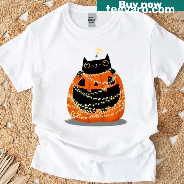 Whimsical spooky T-shirt with sparkling elements for a fun Halloween vibe