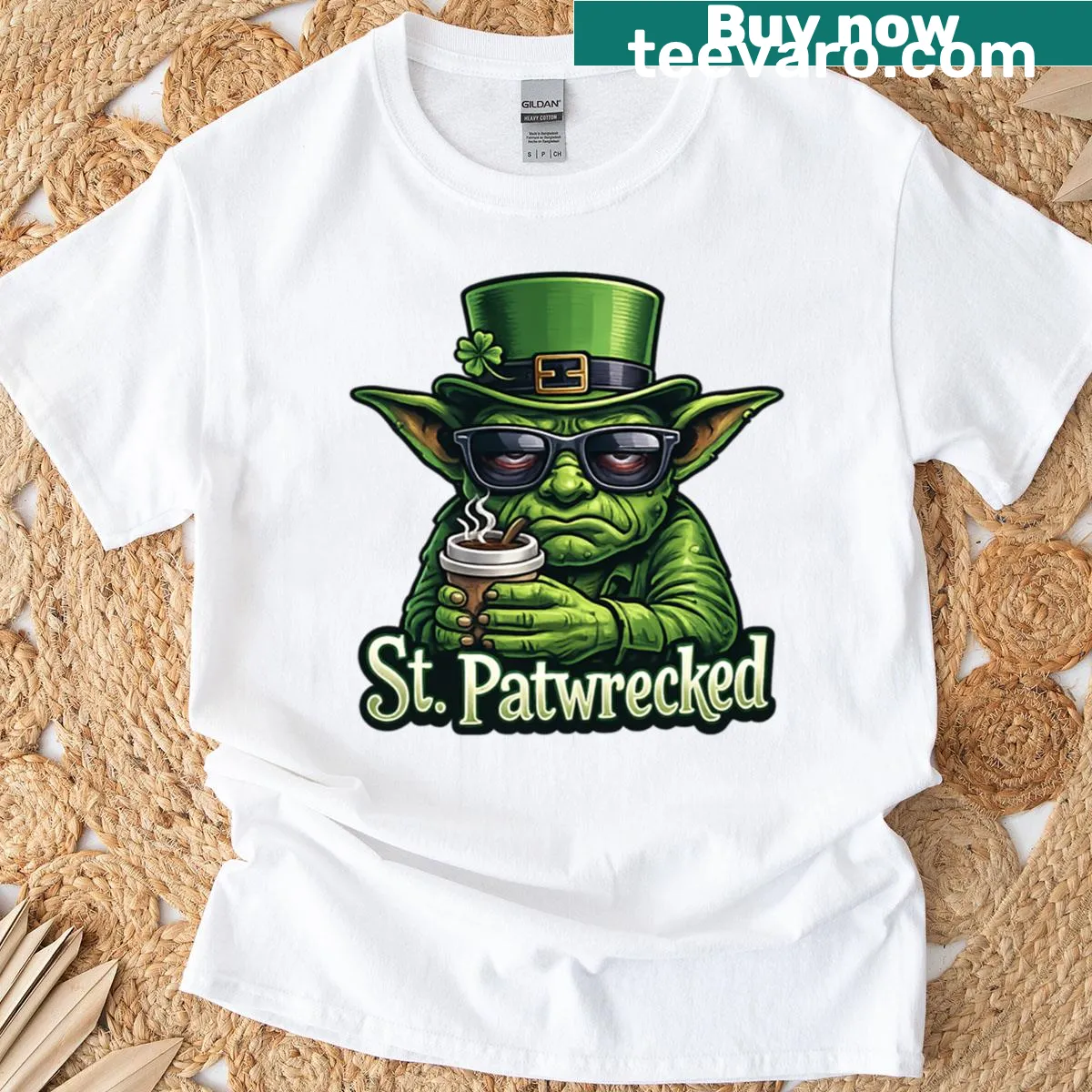 Funny St. Patrick's Day t-shirt with goblin design. — on a men's t-shirt