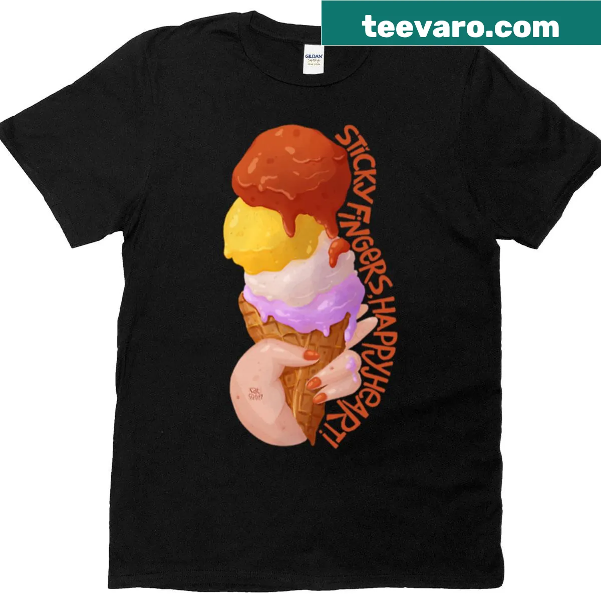 Cute ice cream illustration on a T-shirt — on a men's t-shirt