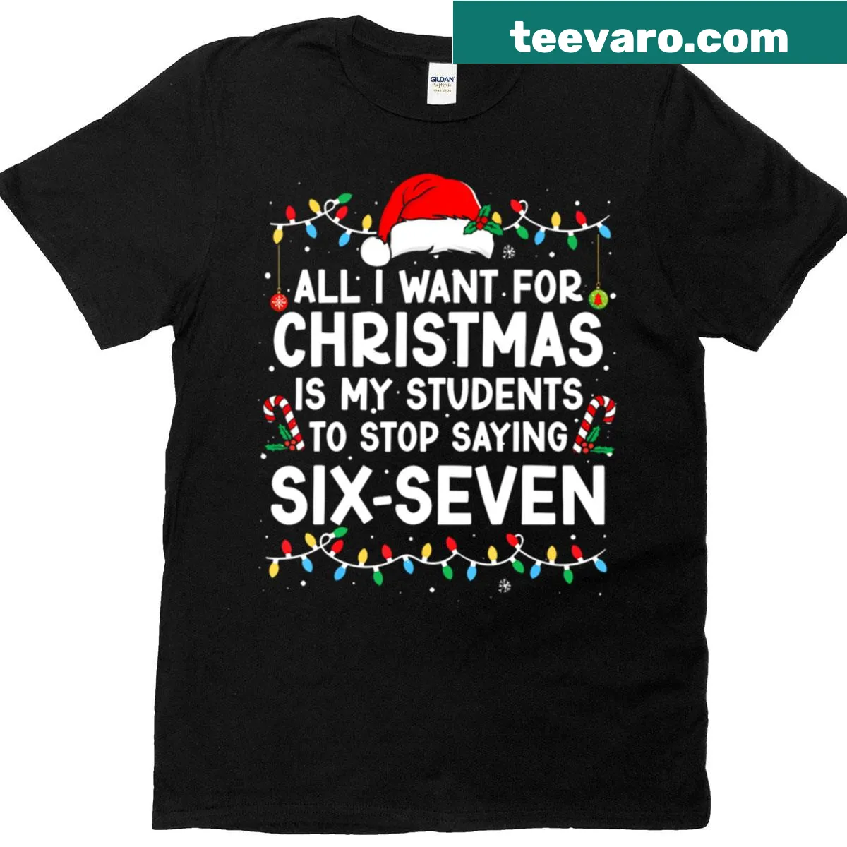 Teacher t-shirt featuring Six Seven meme design — on a men's t-shirt