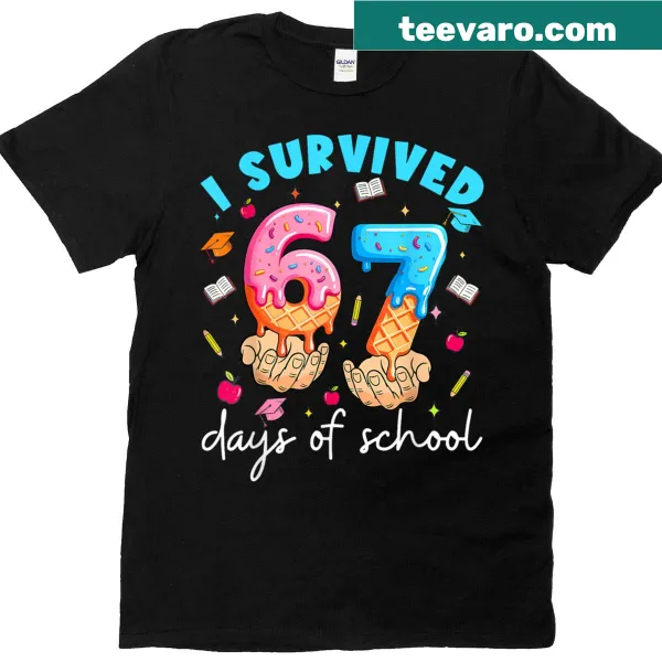 Funny t-shirt for teachers featuring meme about surviving school days
