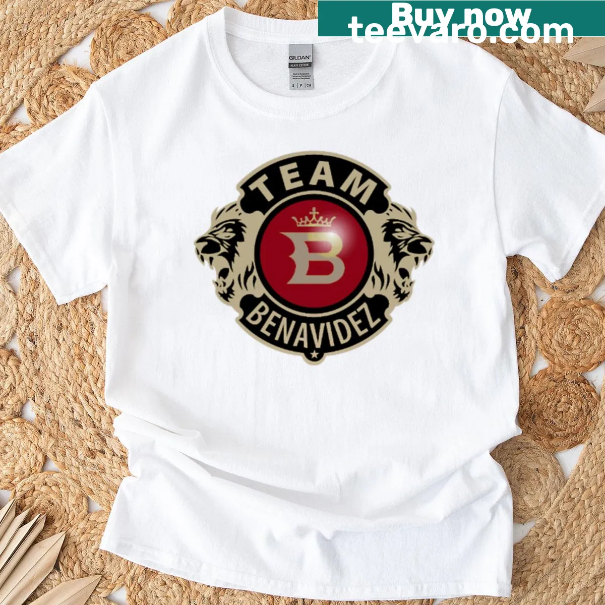 Proud Team David Benavidez t-shirt with bold text — on a men's t-shirt