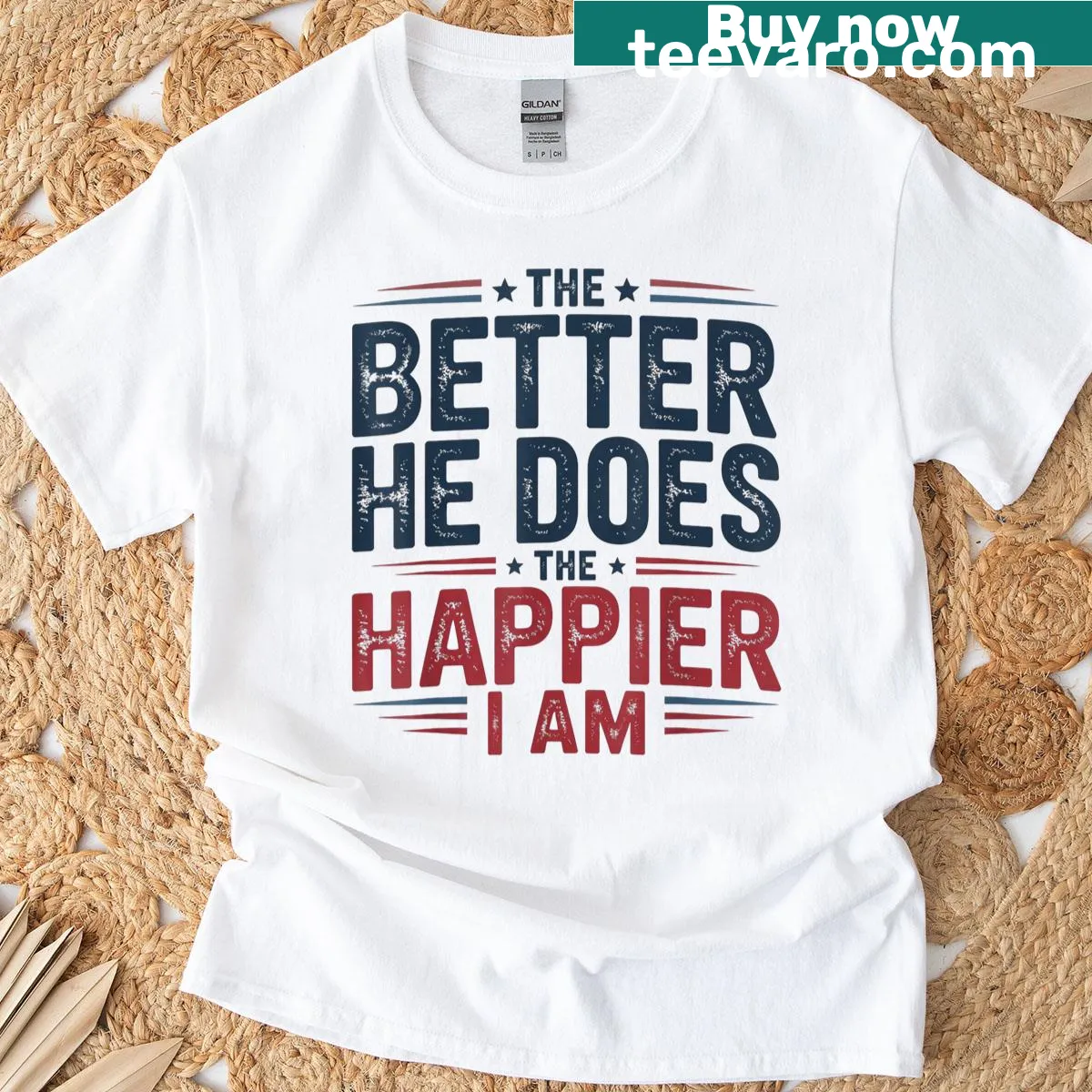 Patriotic typography t-shirt with motivational phrase — on a men's t-shirt