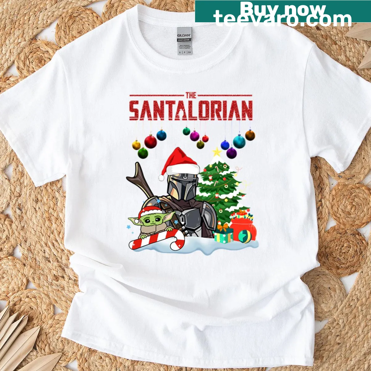 Funny Santa alien graphic on a children's Christmas T-shirt — on a men's t-shirt