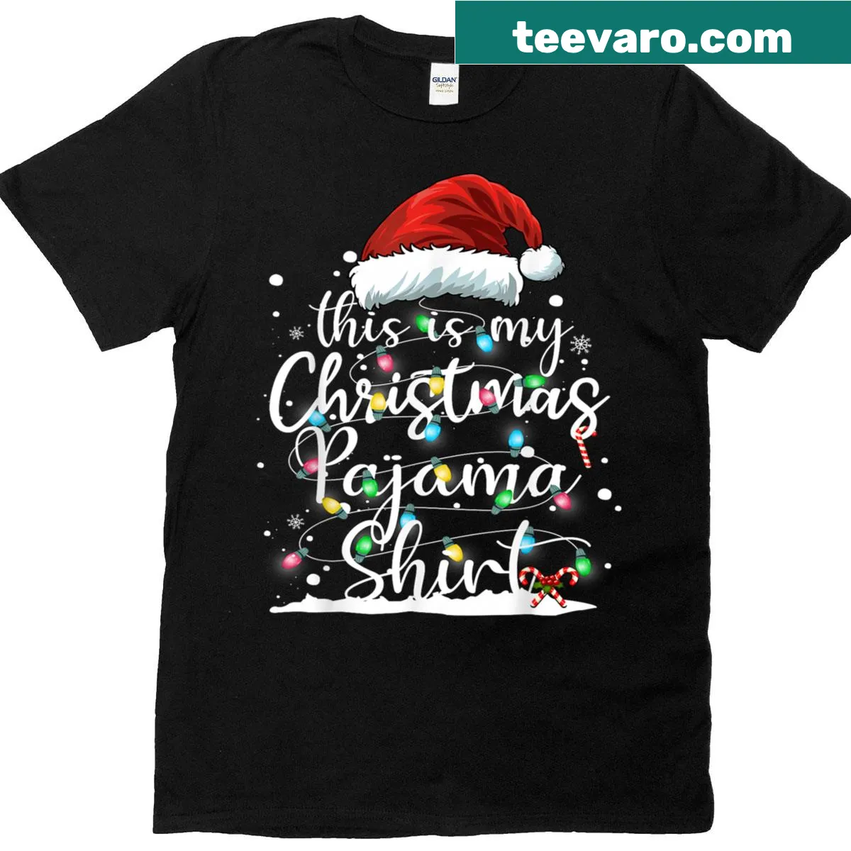 Humorous Christmas pajama statement shirt for holiday relaxation — on a men's t-shirt