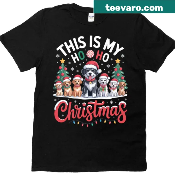Cozy Christmas t-shirt for dog lovers with festive text