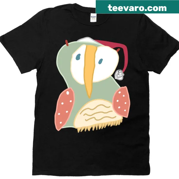 Christmas owl illustration on an oversized t-shirt