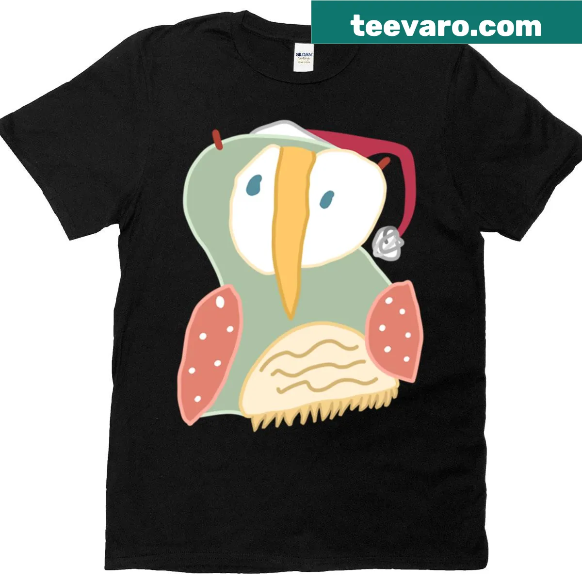 Christmas owl illustration on an oversized t-shirt — on a men's t-shirt