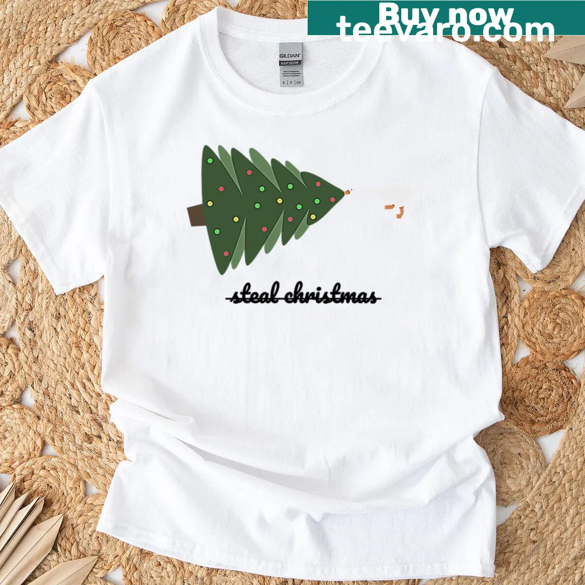 Untitled Goose Game Christmas design on T-shirt — on a men's t-shirt