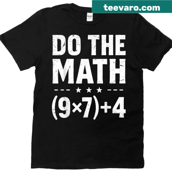 Distressed T-shirt with 'Do The Math 67' text for math teachers