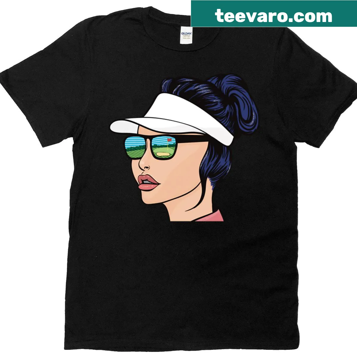 Pop art golf visualization graphic t-shirt. — on a men's t-shirt