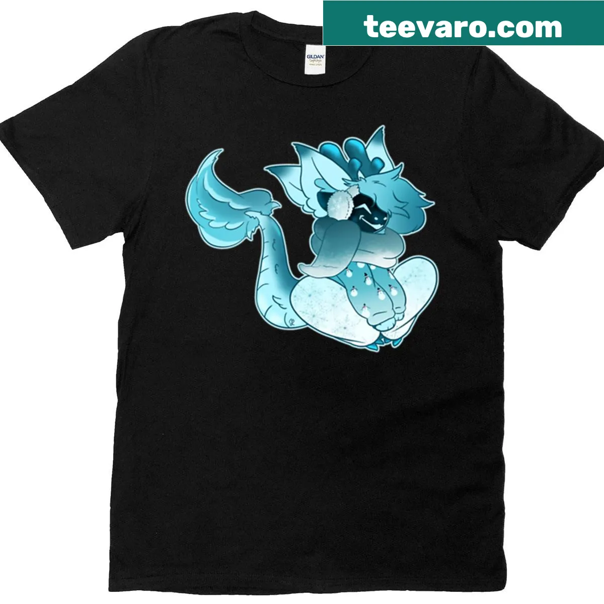 Graphic of a Winter Protogen character on T-shirt — on a men's t-shirt
