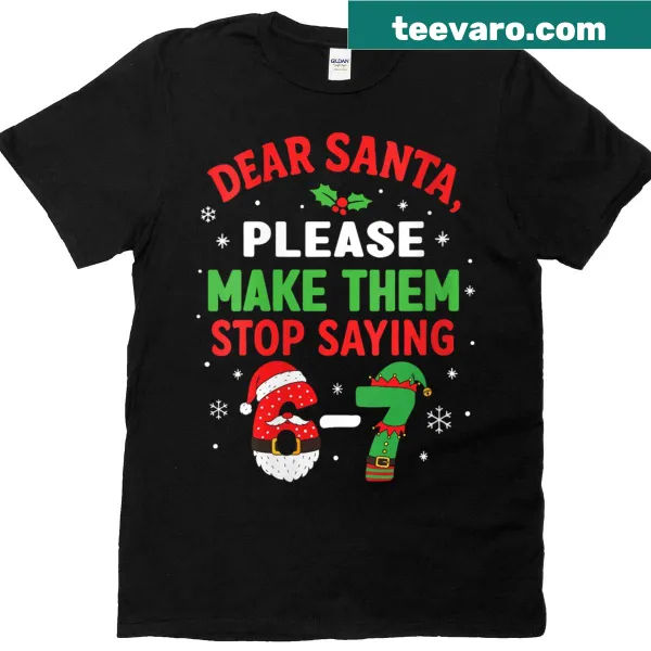 Funny Christmas T-shirt with humorous Santa request design