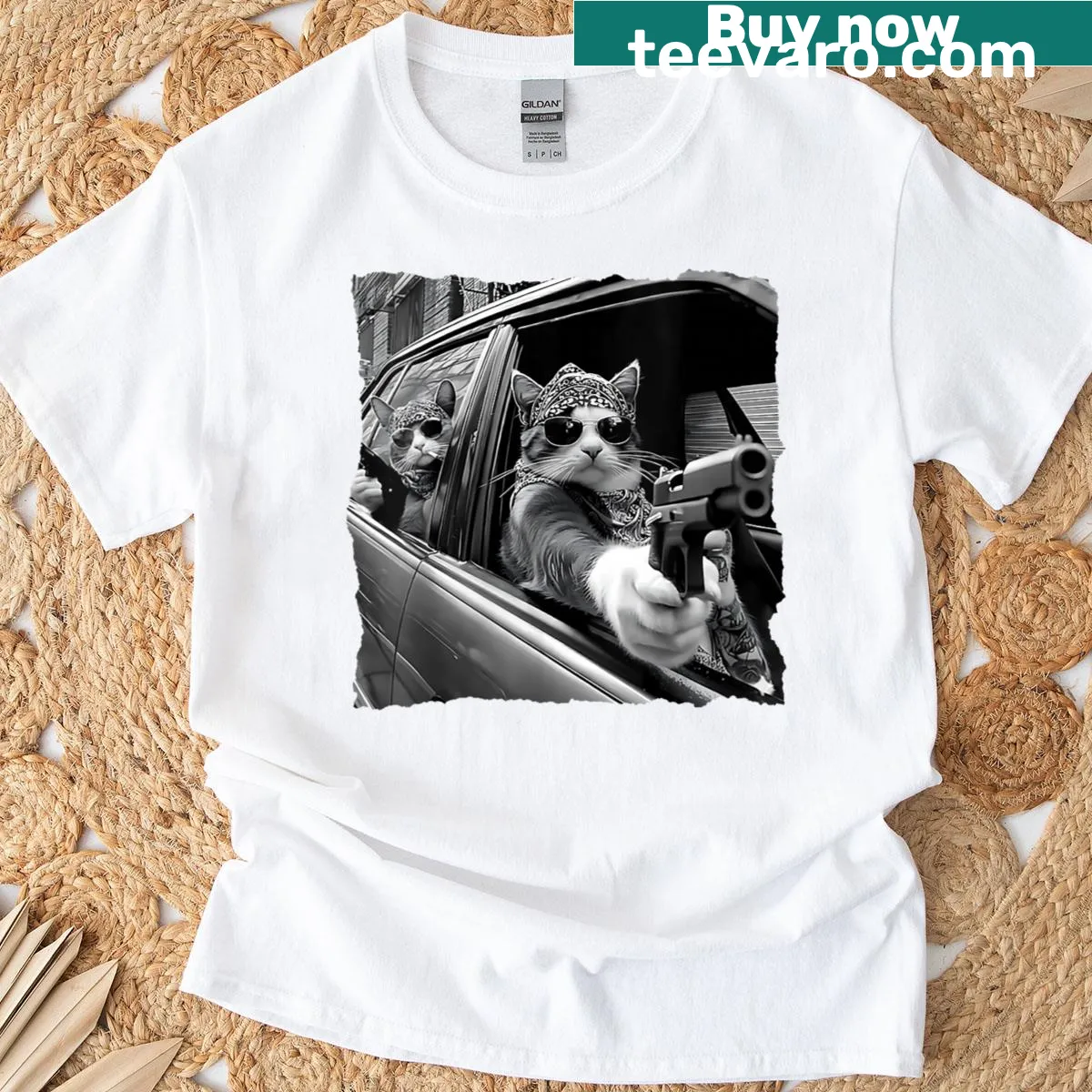 Funny kittens selfie graphic on women's t-shirt — on a men's t-shirt
