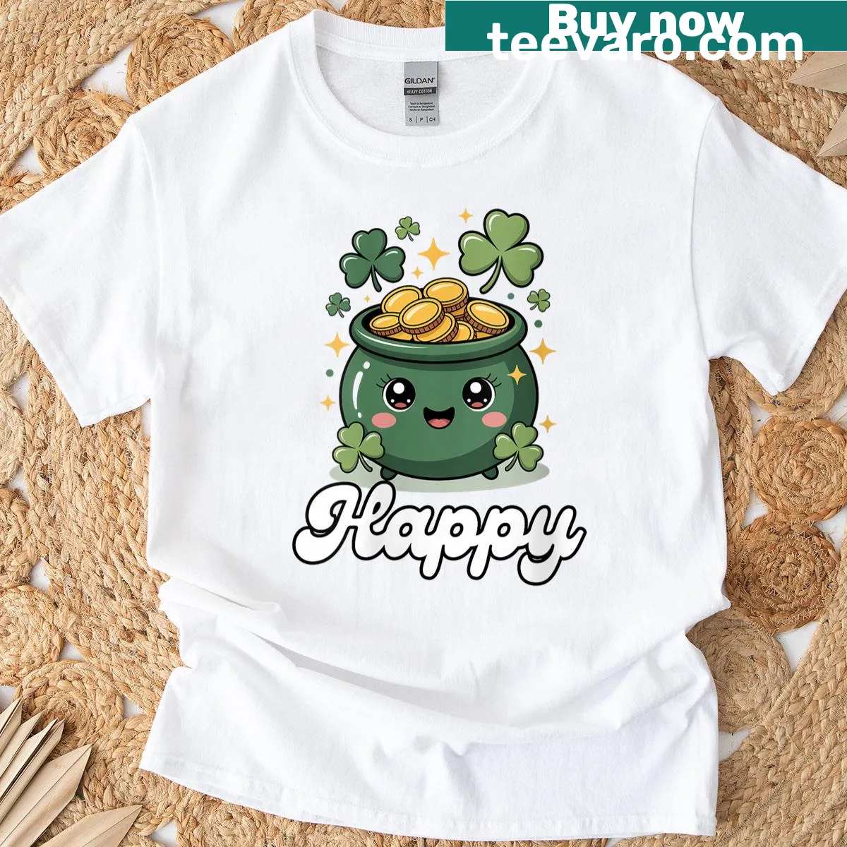 Shamrock design for St. Patrick's Day on a women's T-shirt — on a men's t-shirt