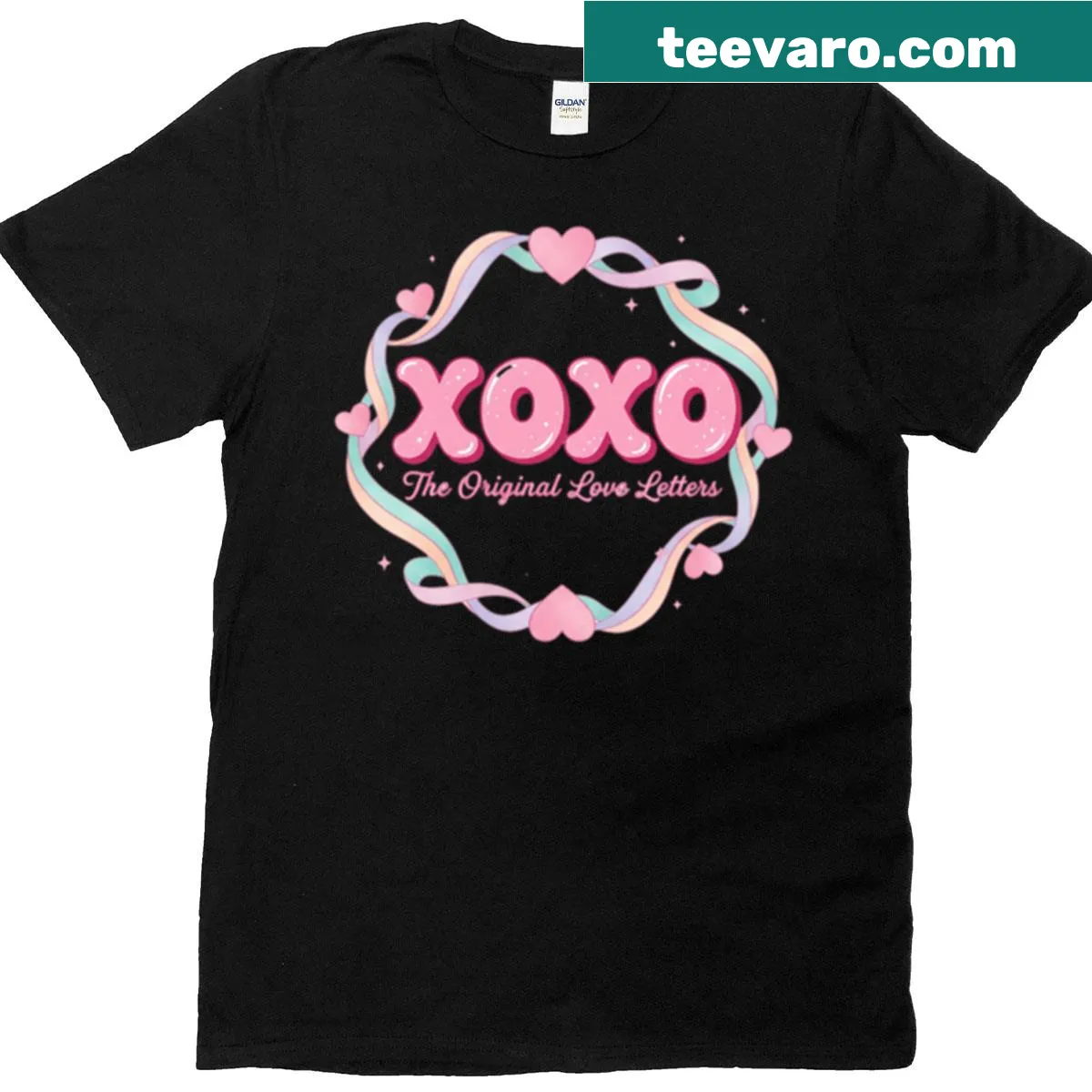 Sentimental T-shirt featuring the phrase Xoxo in elegant typography — on a men's t-shirt