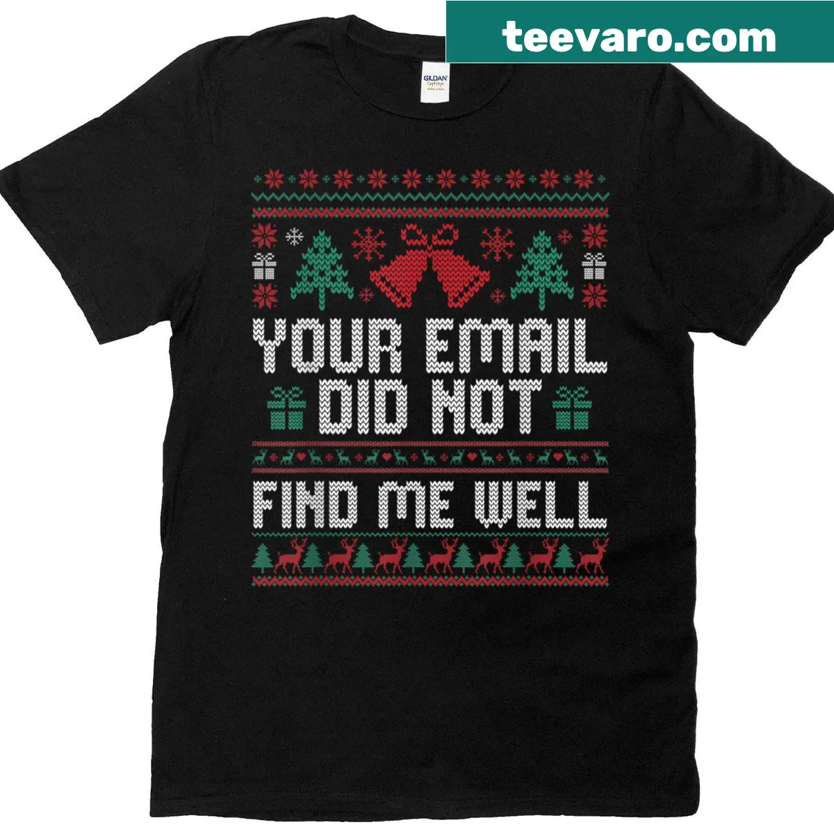 Sarcastic Christmas T-shirt for office parties with humorous text — on a men's t-shirt