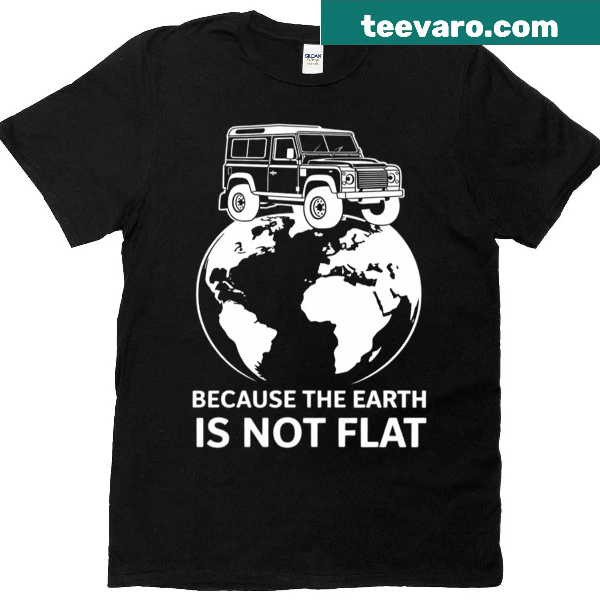 Bold 4x4 Earth Rover statement on a T-shirt — on a men's t-shirt