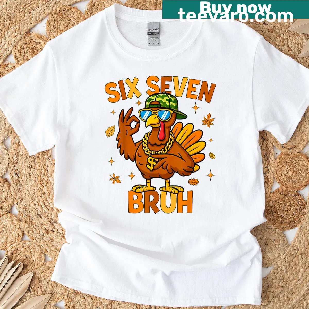 Thanksgiving turkey graphic T-shirt for kids — on a men's t-shirt
