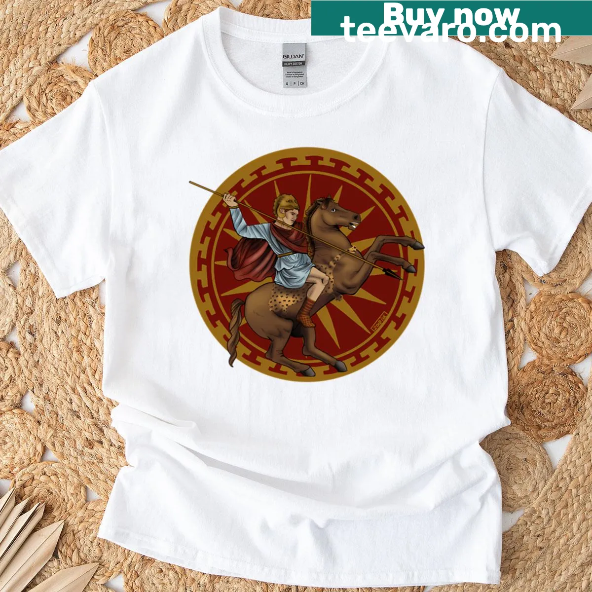 Artistic design featuring Alexander the Great on a t-shirt — on a men's t-shirt