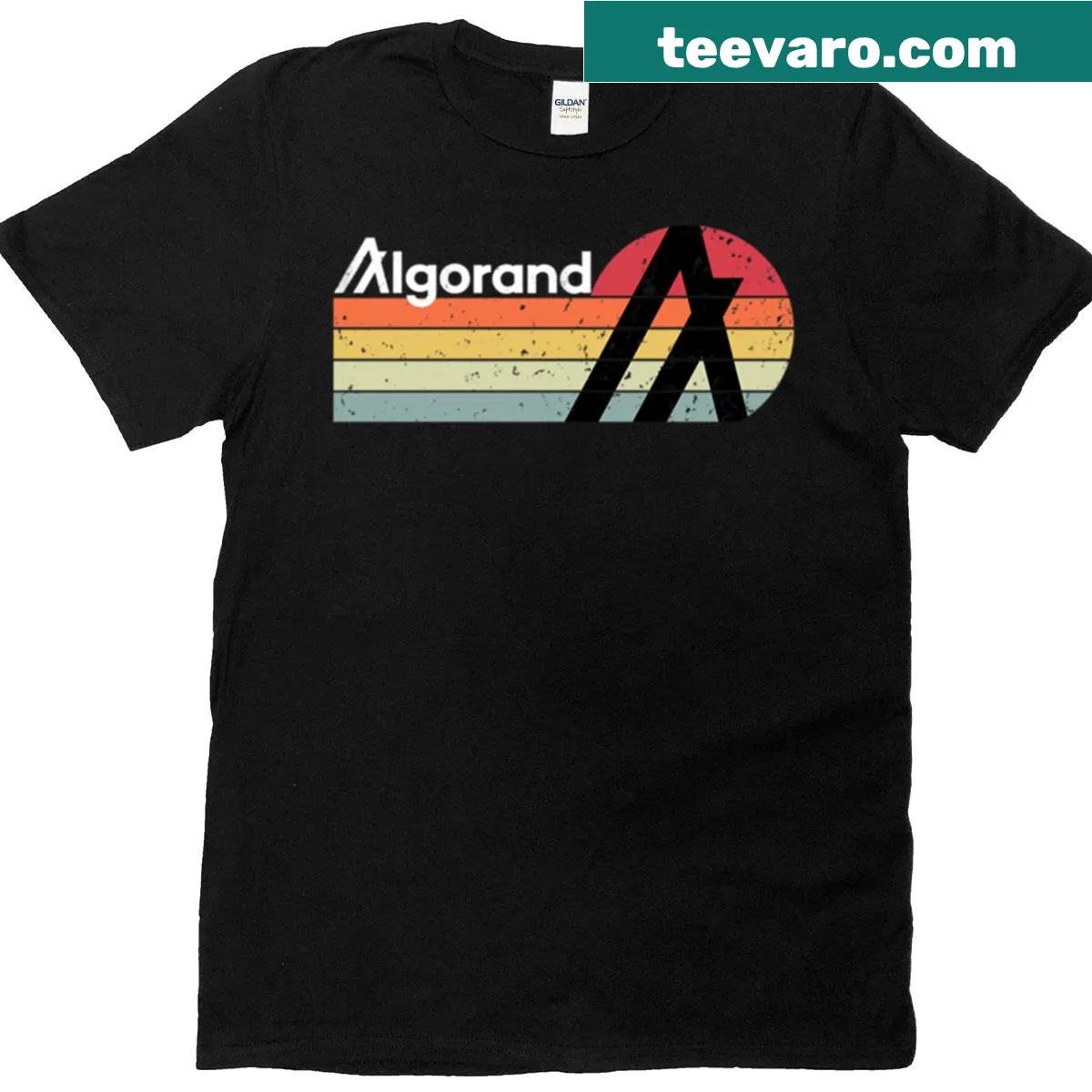 Vintage Algorand Crypto Token T-shirt with distressed logo — on a men's t-shirt