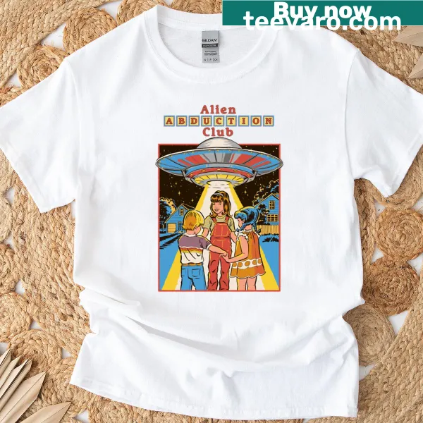 T-shirt featuring 'Alien Abduction Club' graphic