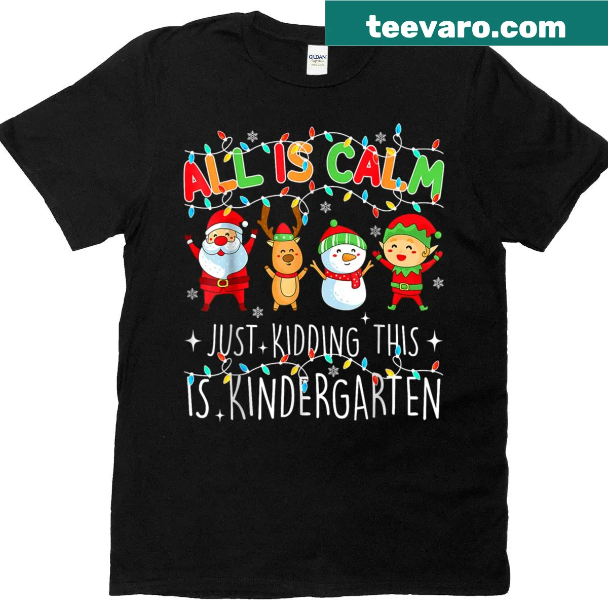 Funny Christmas T-shirt for kindergarten teachers — on a men's t-shirt