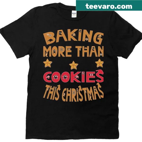 Funny holiday baking t-shirt with a playful baking graphic