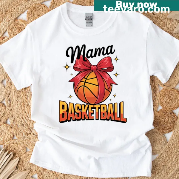 Text-based design celebrating Mother's Day with a basketball theme