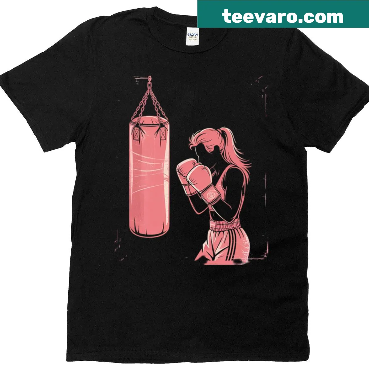 Illustrated boxing gloves on a girl boxer T-shirt for students — on a men's t-shirt