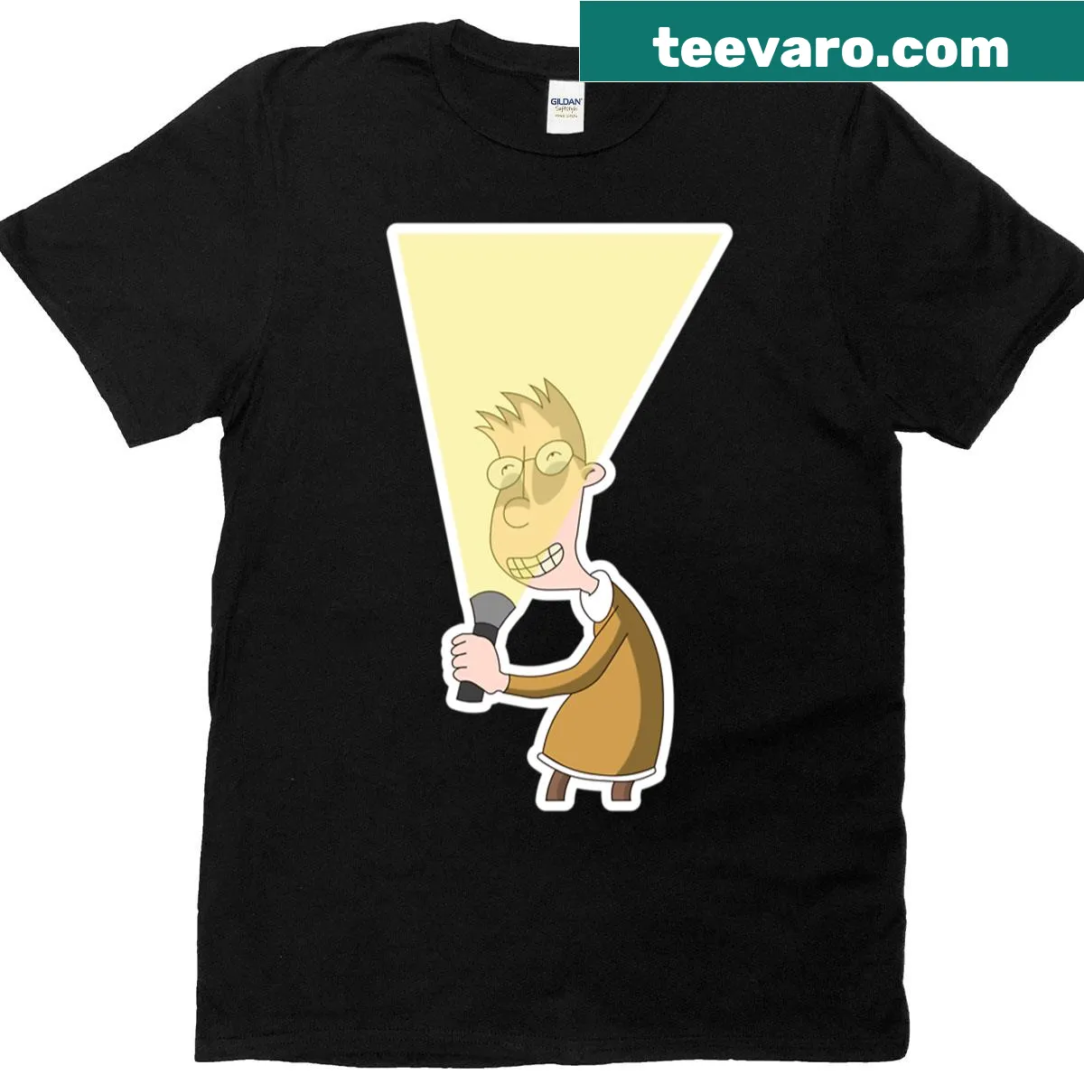 Cartoon-style t-shirt featuring Brainy from Hey Arnold — on a men's t-shirt