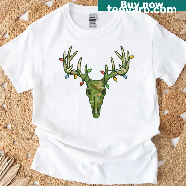 Toddler t-shirt with camo deer hunting graphic and elk skull