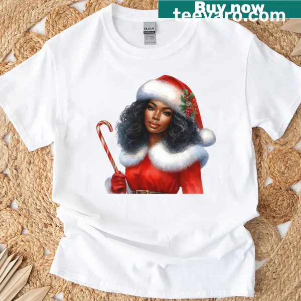 Illustration of Mrs. Claus with candy canes for Christmas