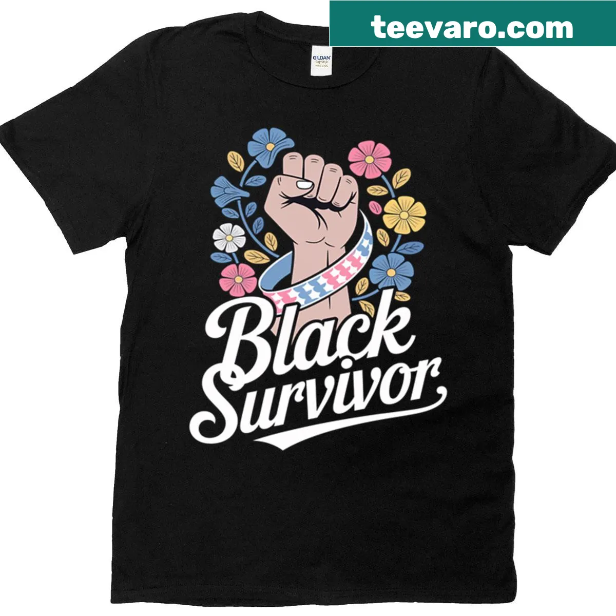 Cdh Cancer Awareness T-shirt with bold 'Survivor' typography — on a men's t-shirt
