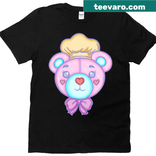Cute chef teddy bear graphic on a children's t-shirt