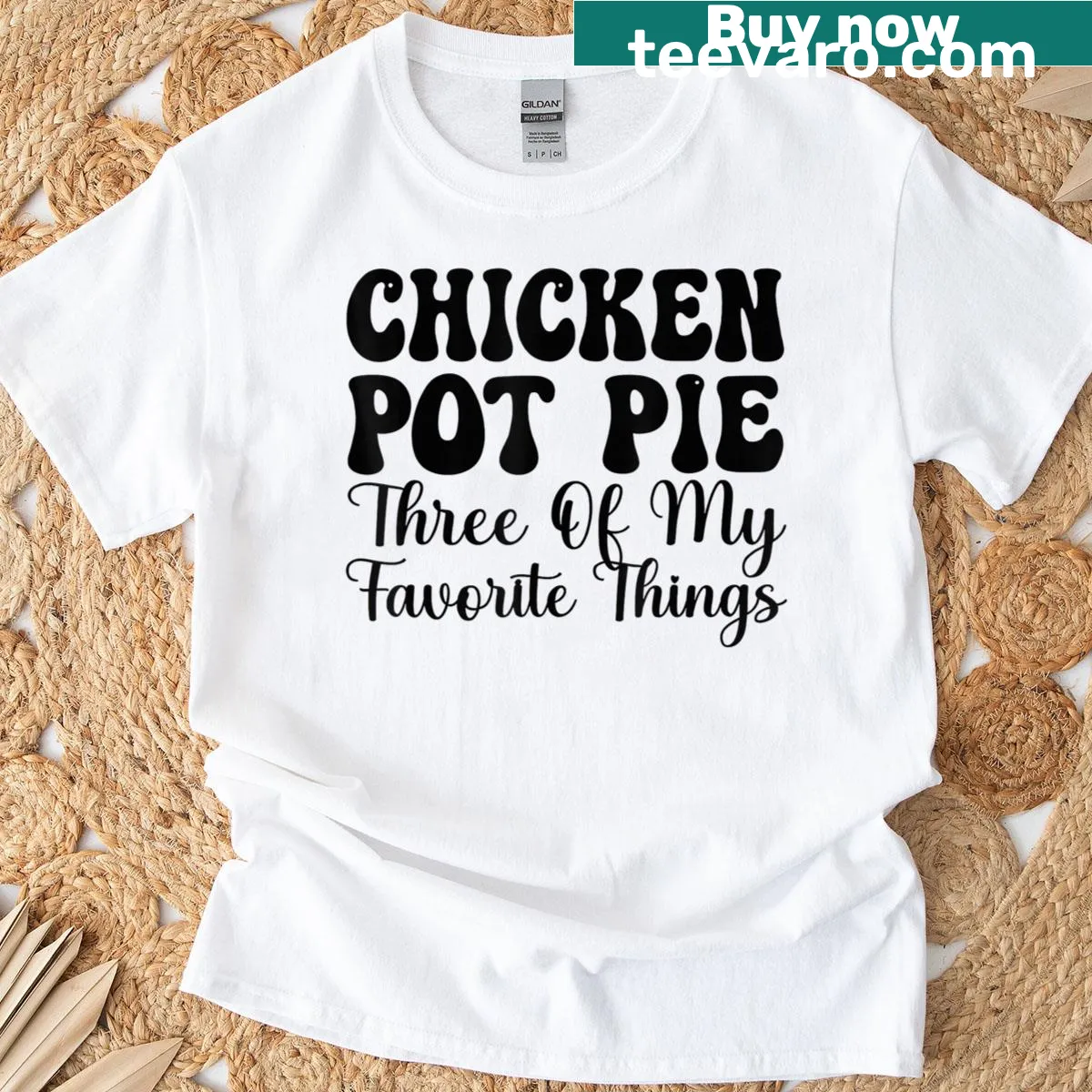 Funny food lover t-shirt celebrating chicken pot pie — on a men's t-shirt