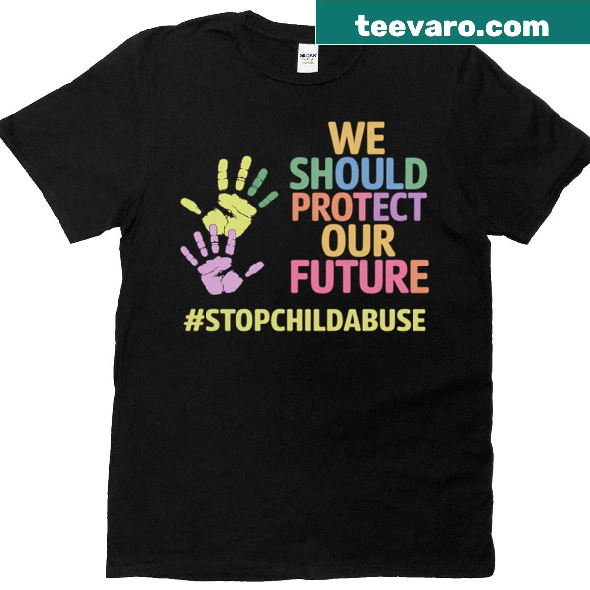 T-shirt for child abuse prevention awareness with a heartwarming graphic — on a men's t-shirt