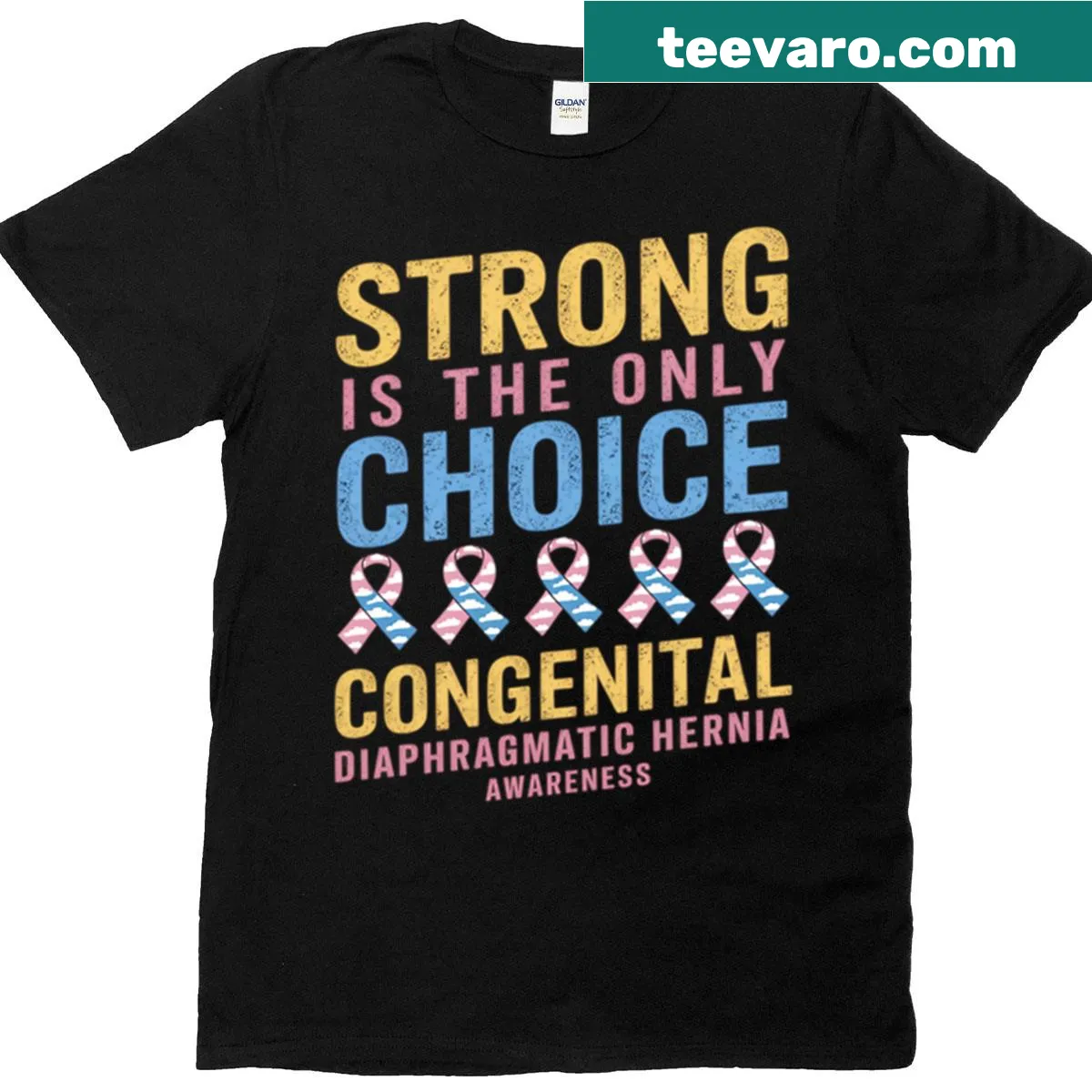 Congenital diaphragmatic hernia awareness t-shirt with impactful text — on a men's t-shirt