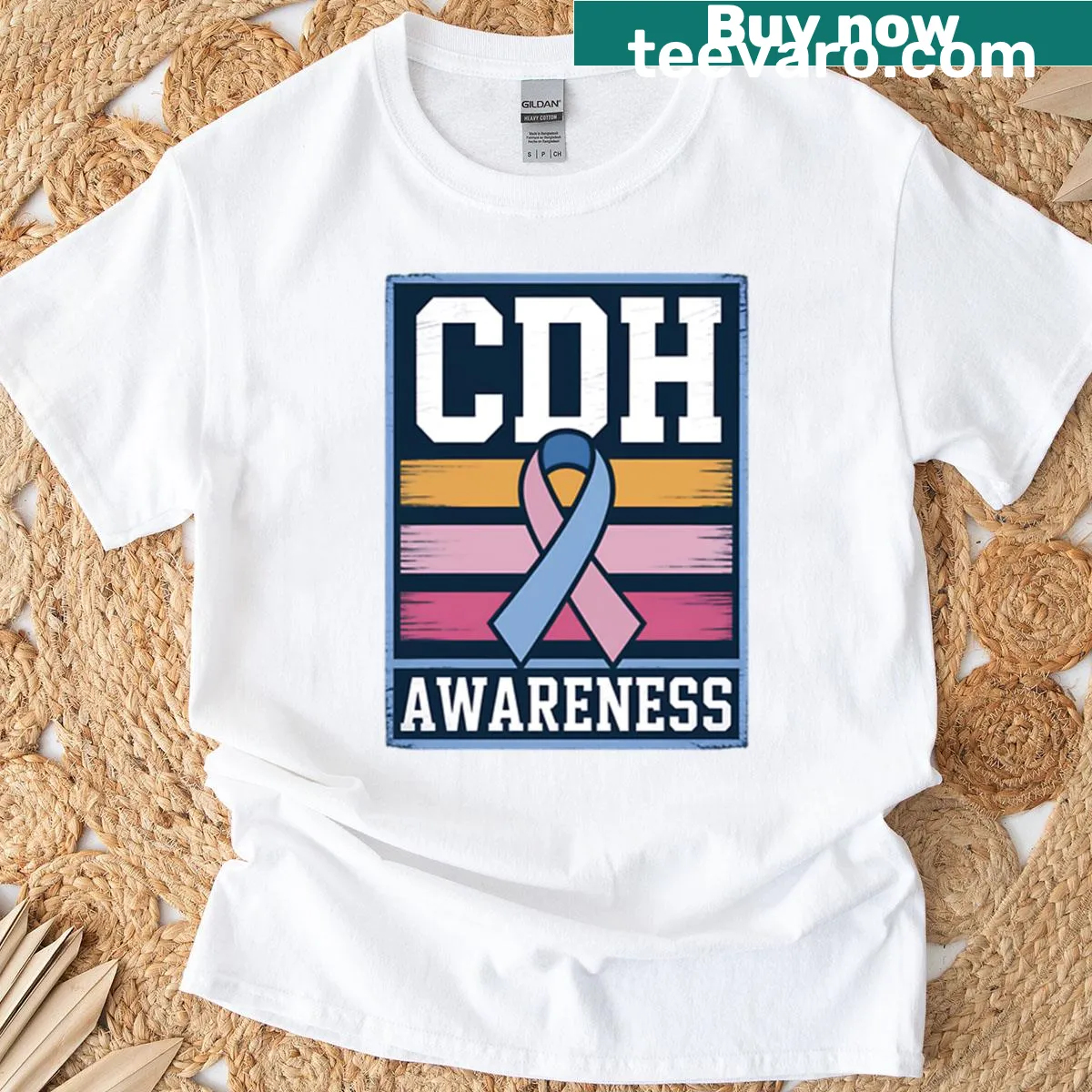 Awareness T-shirt for Congenital Diaphragmatic Hernia CDH — on a men's t-shirt